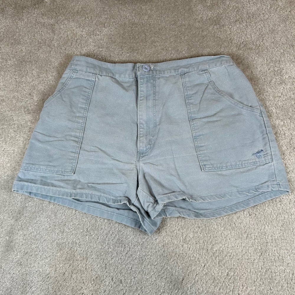 Vintage Wrangler Canvas Utility Shorts Womens 38 Blue Grey High Rise USA 86490BU